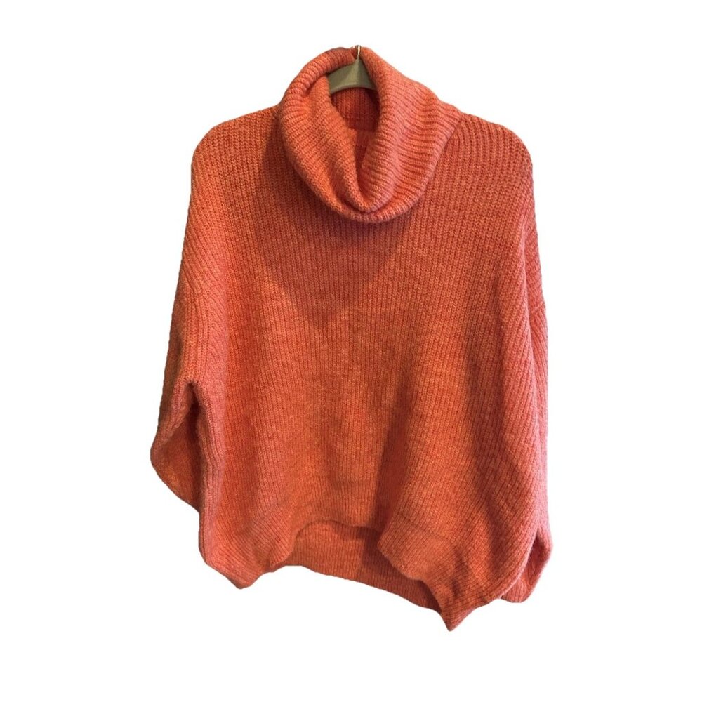 Lyla + Luxe Oversized Cowl Neck Sweater Coral Knit Size M NWT Canadian Brand - Picture 4 of 6